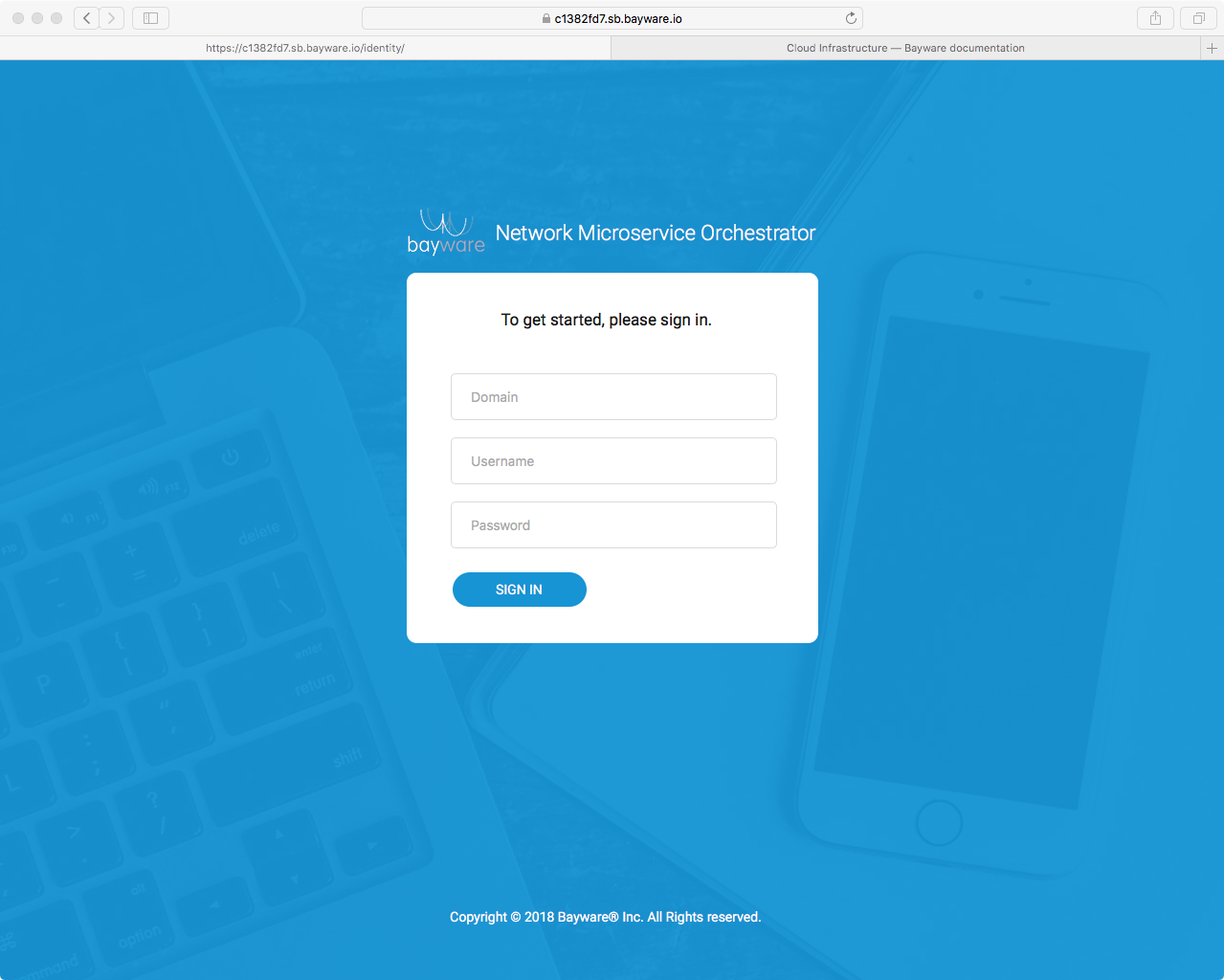 Orchestrator Login Page