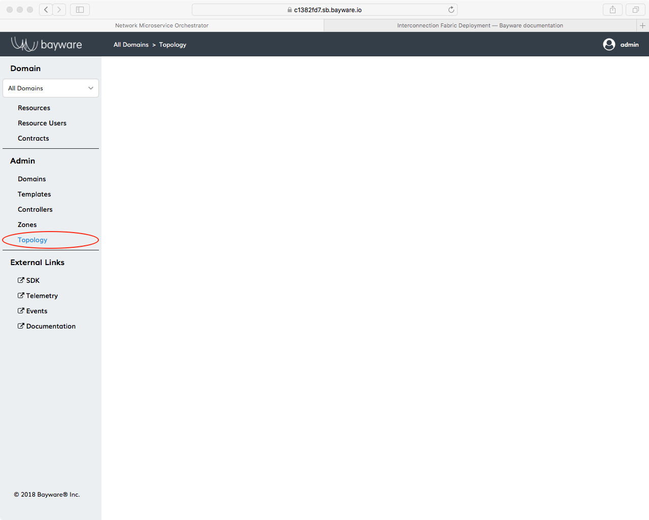 Empty Topology in Bayware Orchestrator