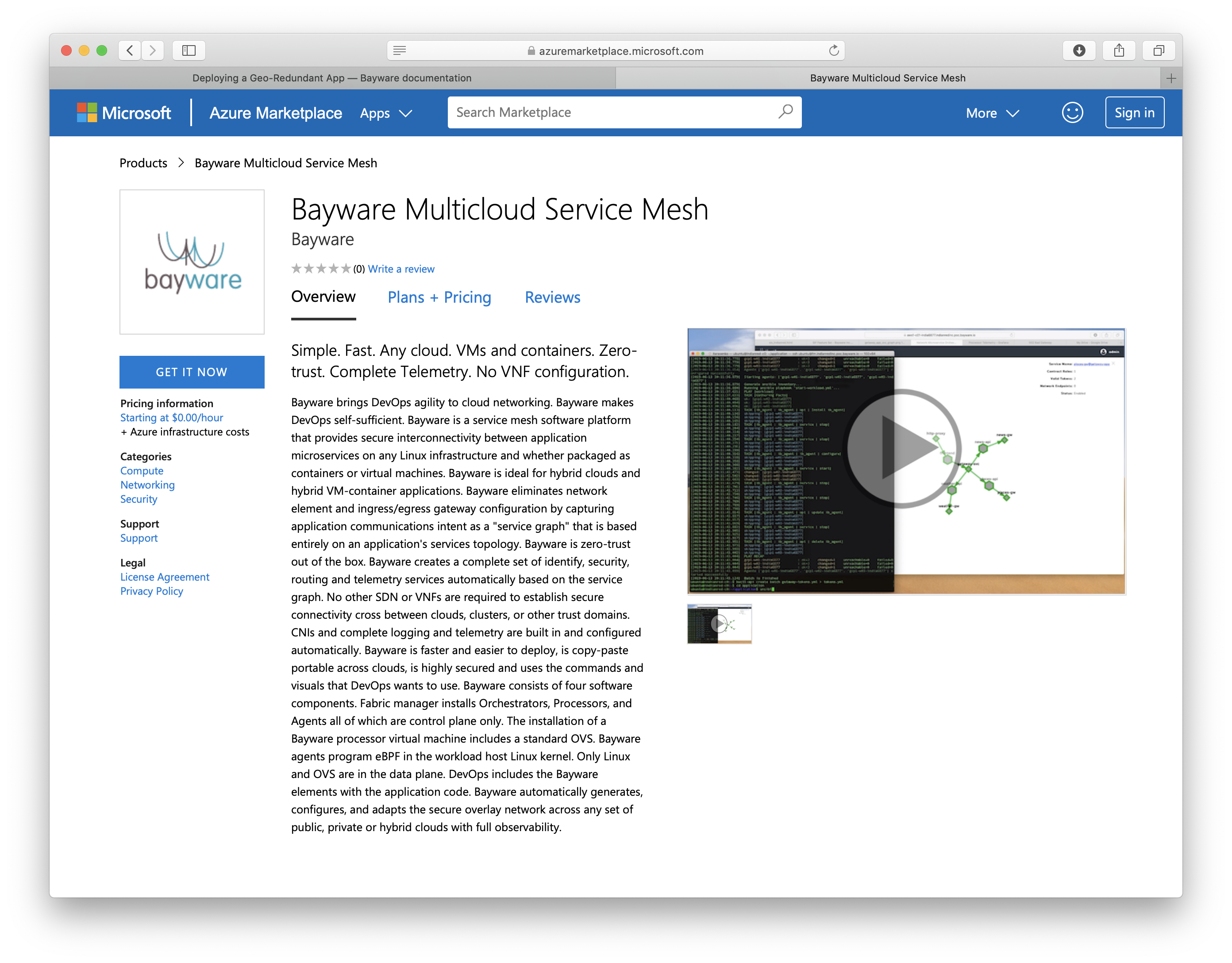 Azure Fabric Manager marketplace offering