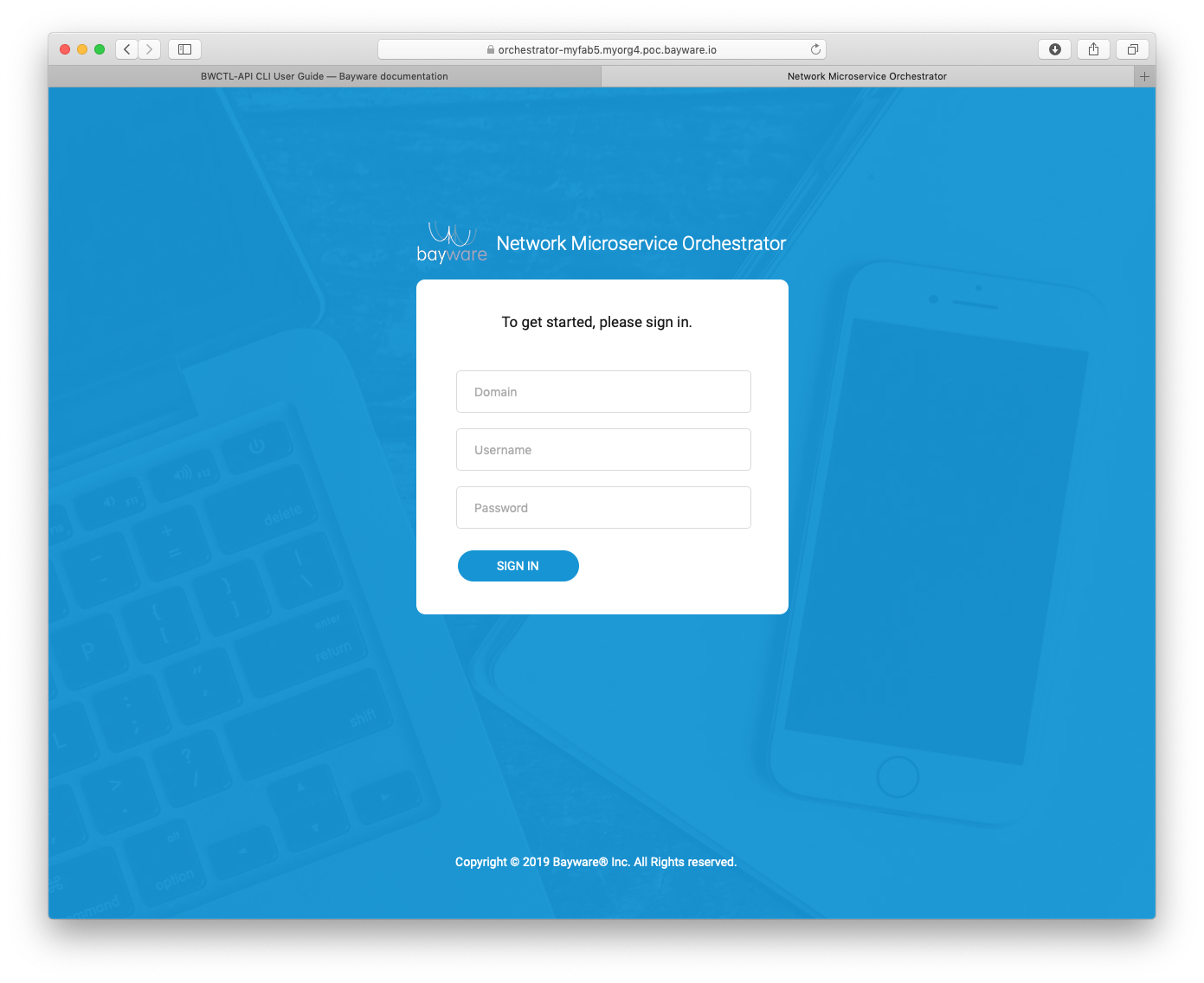 Orchestrator Login Page